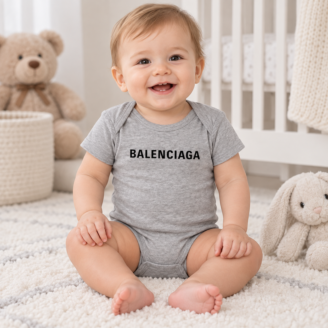 Balenciaga Baby Romper Onesie - Grey - lifestyle