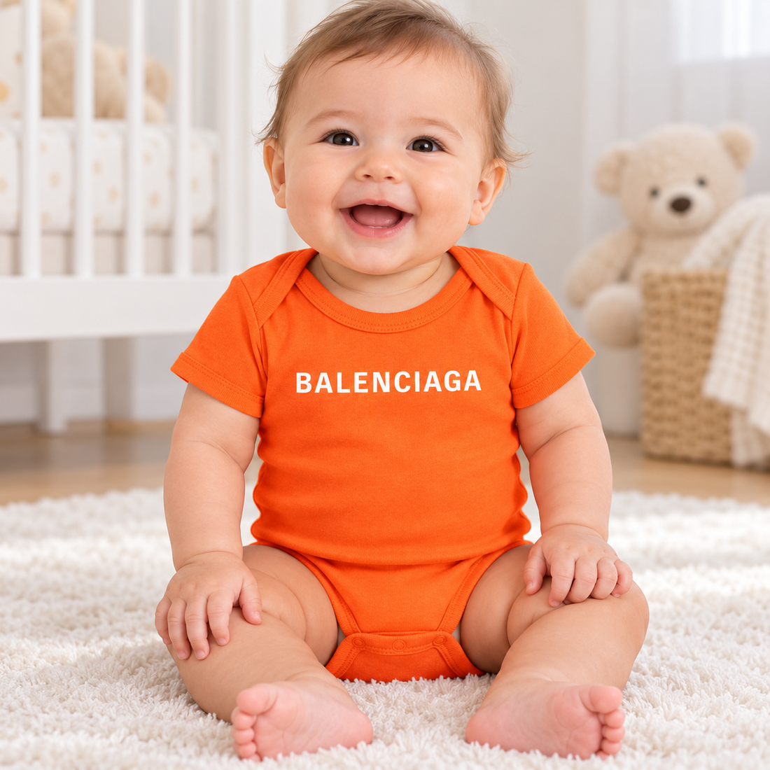 Balenciaga Baby Romper Onesie - Orange - lifestyle