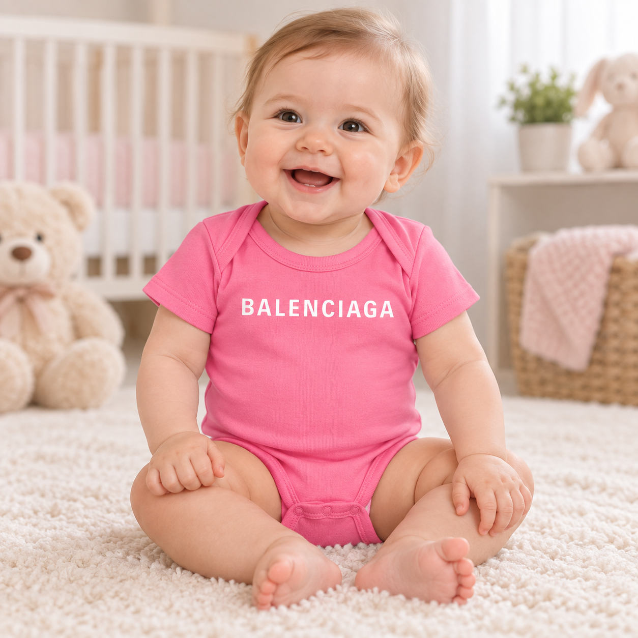 Balenciaga Baby Romper Onesie - Pink - lifestyle
