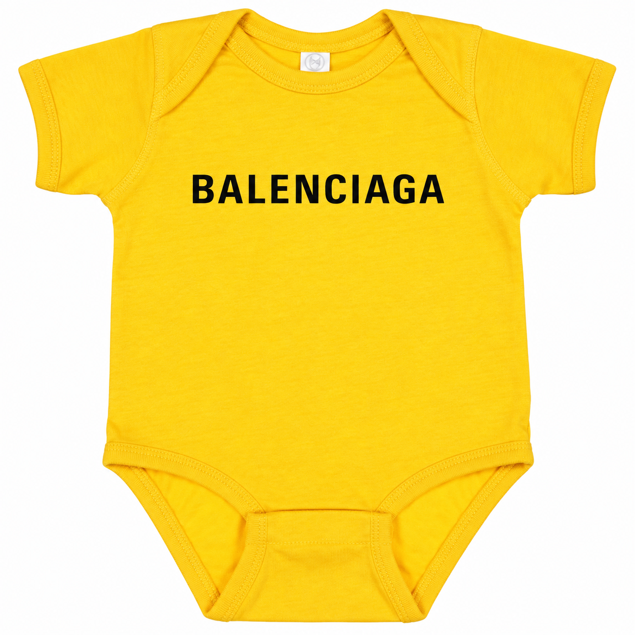 Balenciaga Baby Romper Onesie - Yellow - detail