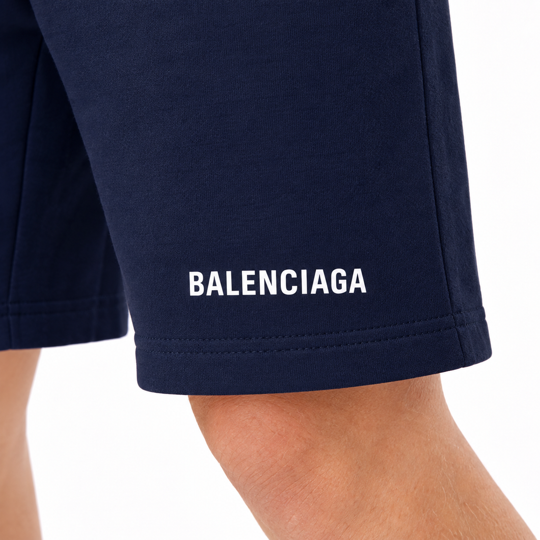 Navy Balenciaga shorts view 4