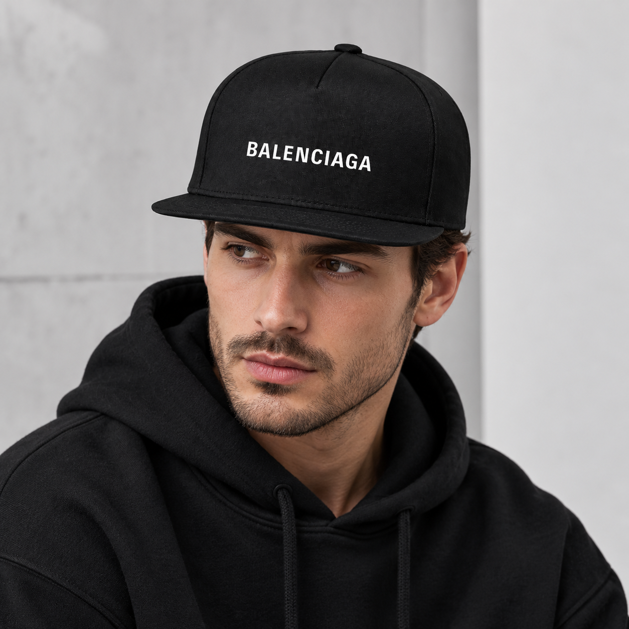 Balenciaga Snapback Hat - Black - Image 2