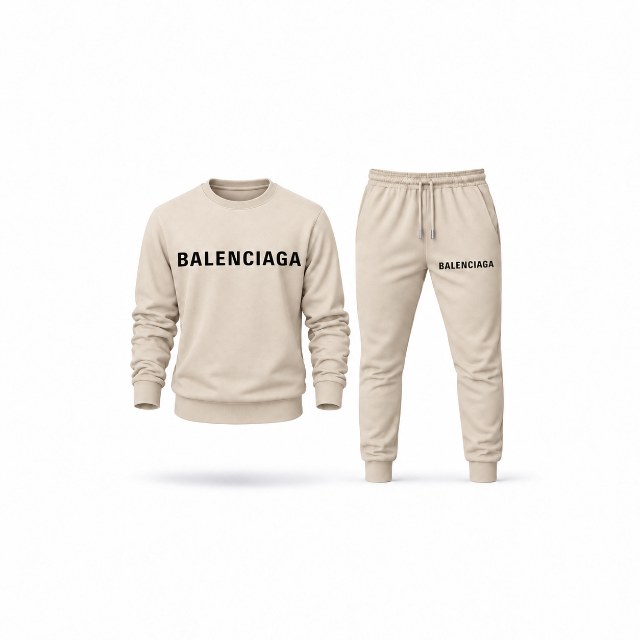 Men's Balenciaga Sweatshirt Joggers Set | Color: Tan | Main