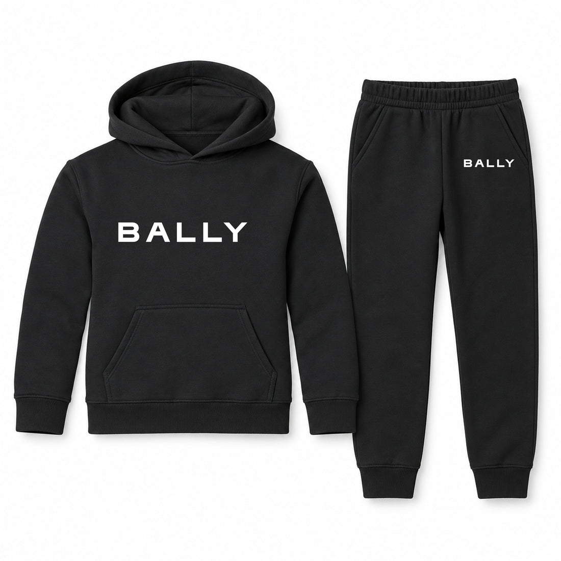 Bally Youth Hoodie Jogger Set | Black | Youth Large, ages 10–12