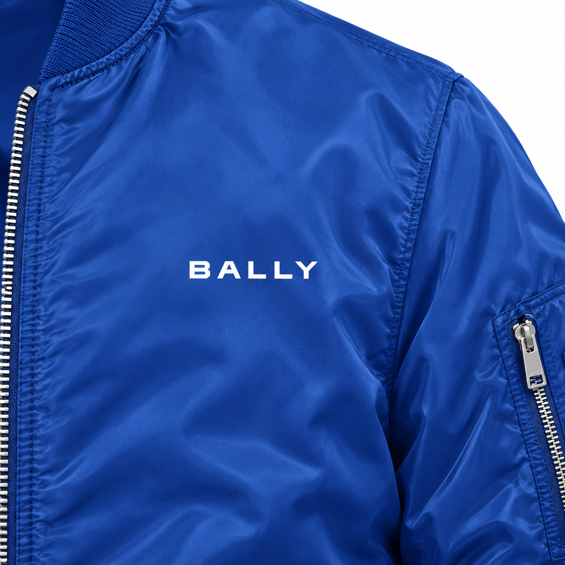 Men's Bally Lightweight Bomber Jacket | Color: Royal Blue | Image 3