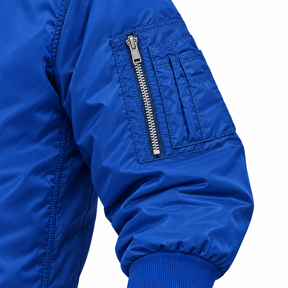 Men's Bally Lightweight Bomber Jacket | Color: Royal Blue | Image 4