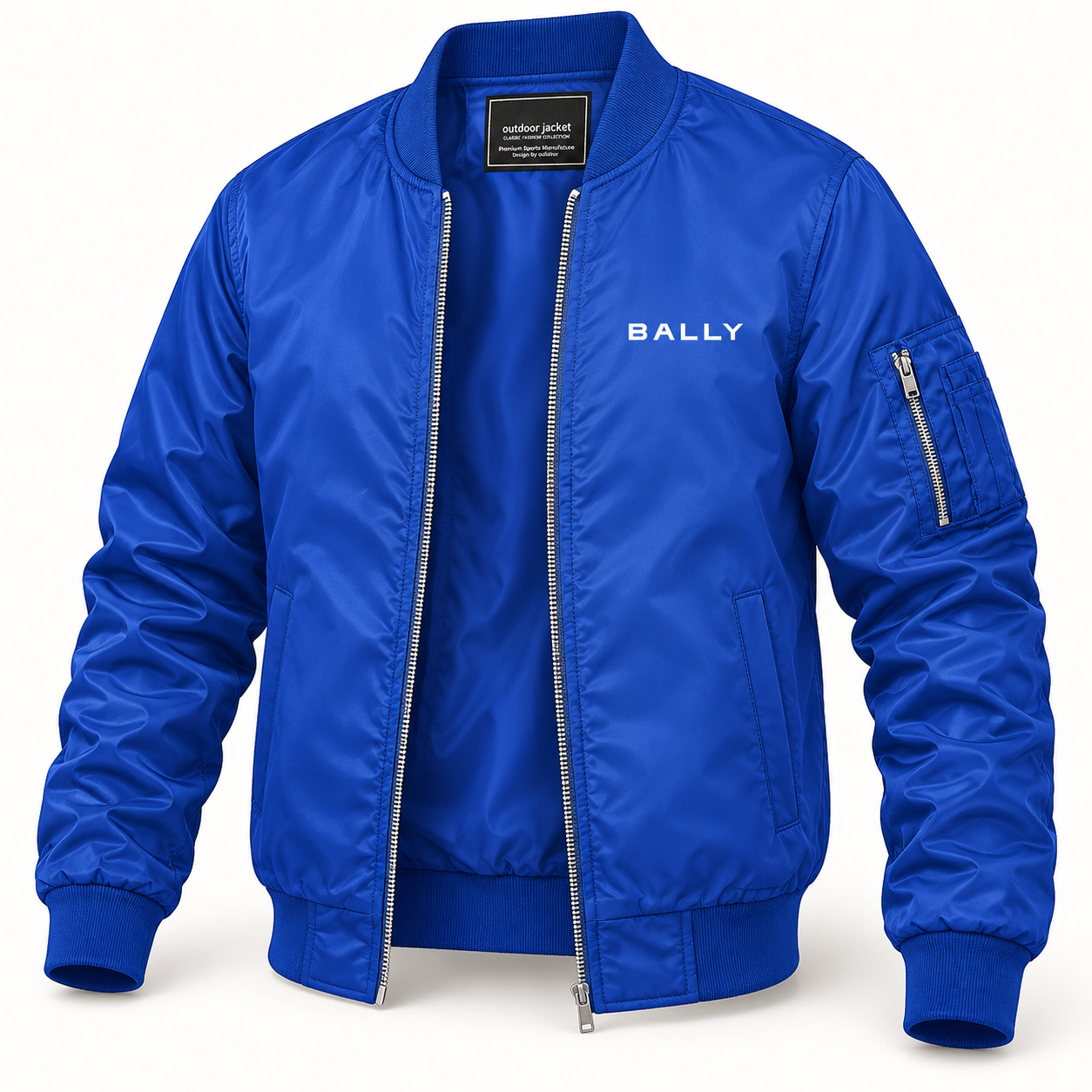 Men's Bally Lightweight Bomber Jacket | Color: Royal Blue | Image 5