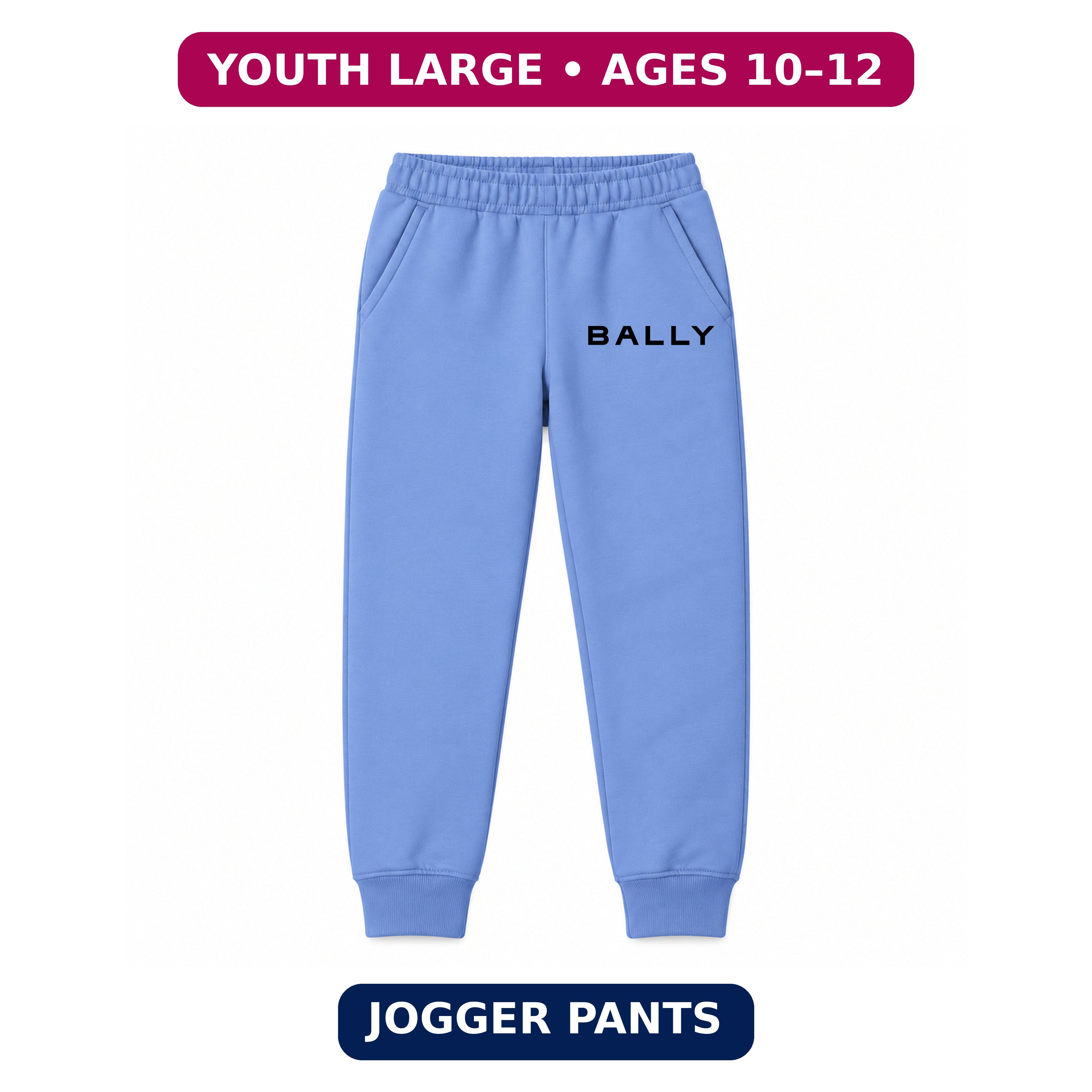 Bally Youth Jogger Sweatpants | Carolina Blue | Youth Large, ages 10–12