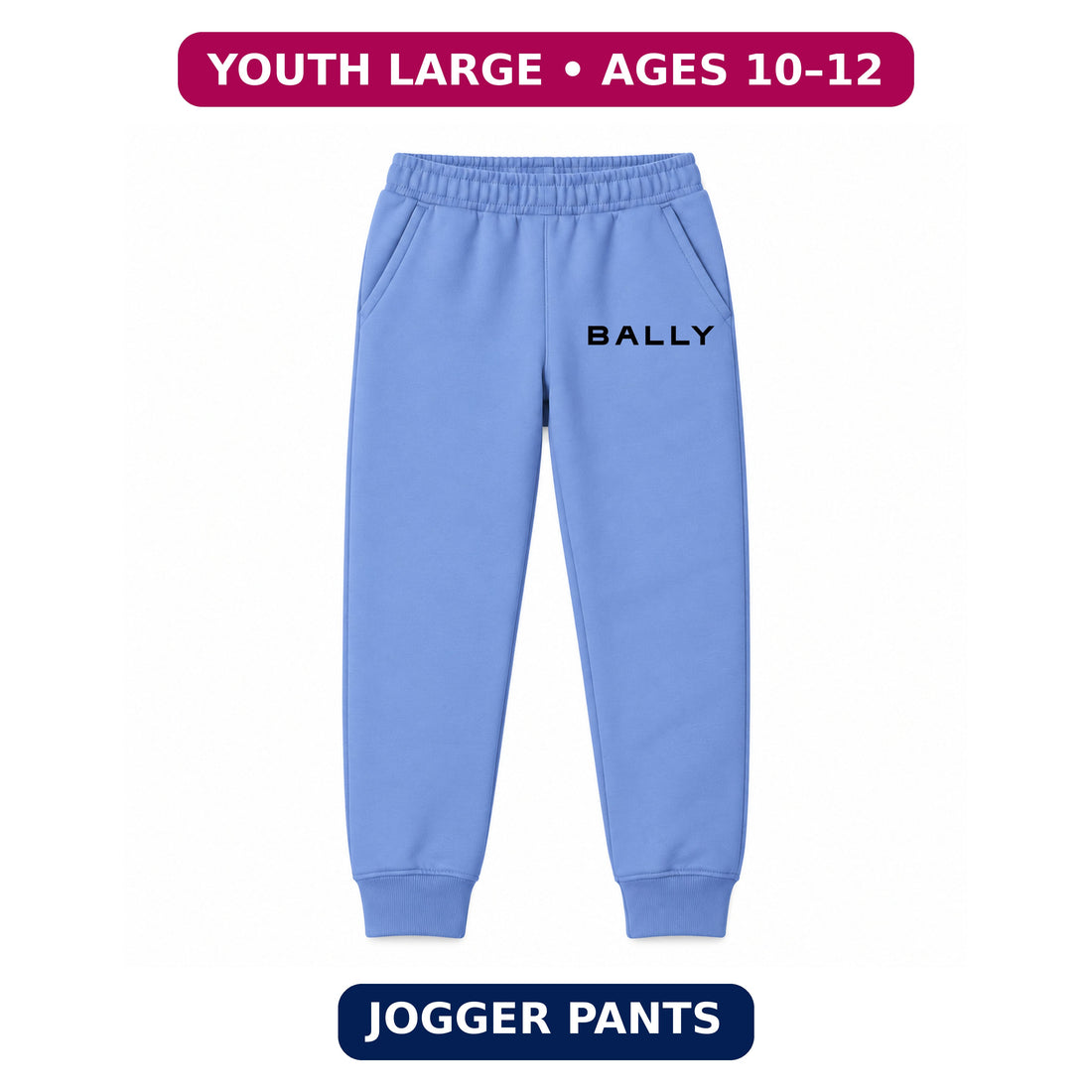 Bally Youth Jogger Sweatpants | Carolina Blue | Youth Large, ages 10–12