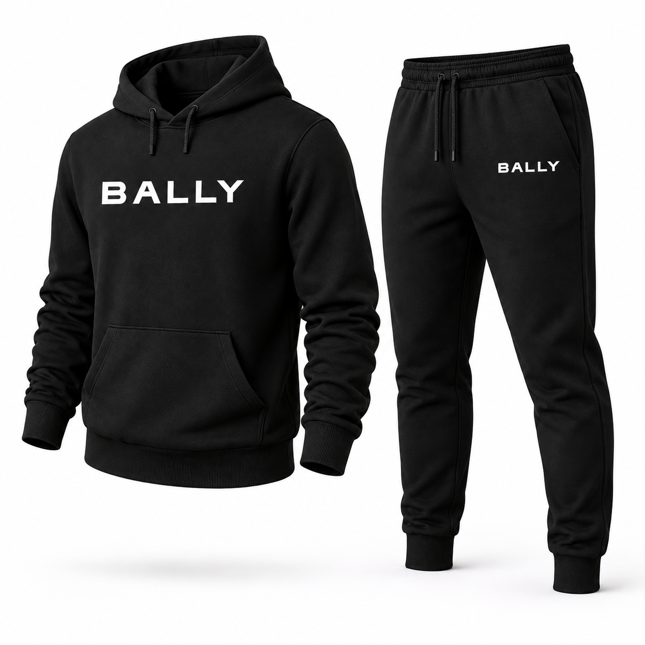 Men's Bally Hoodie Joggers Set - Black - three-quarter