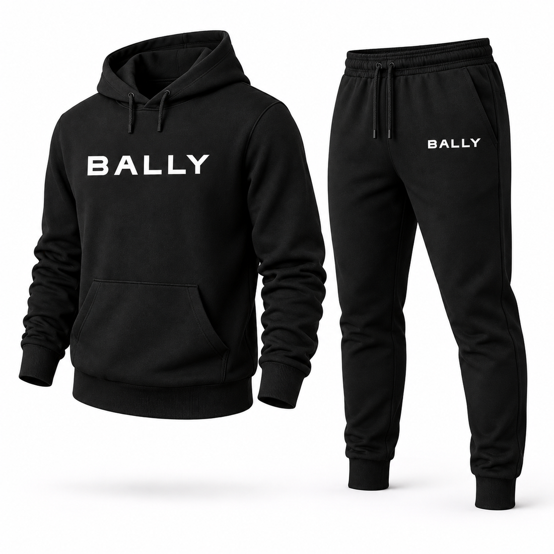 Men's Bally Hoodie Joggers Set - Black - three-quarter