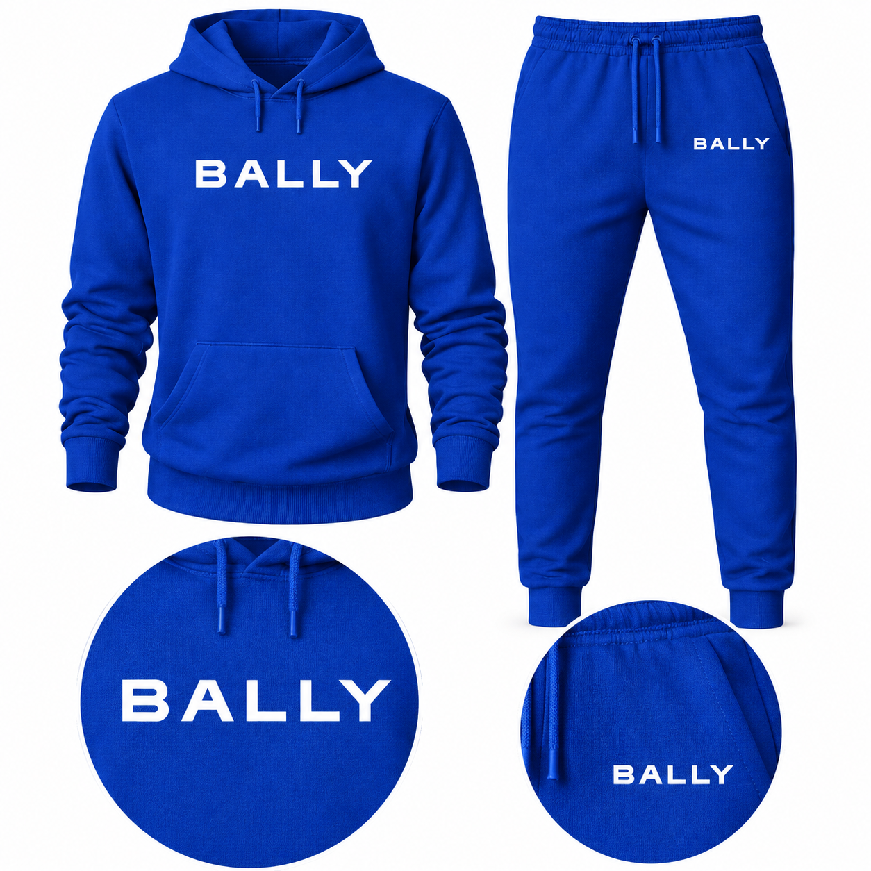 Men's Bally Hoodie Joggers Set - Blue - detail