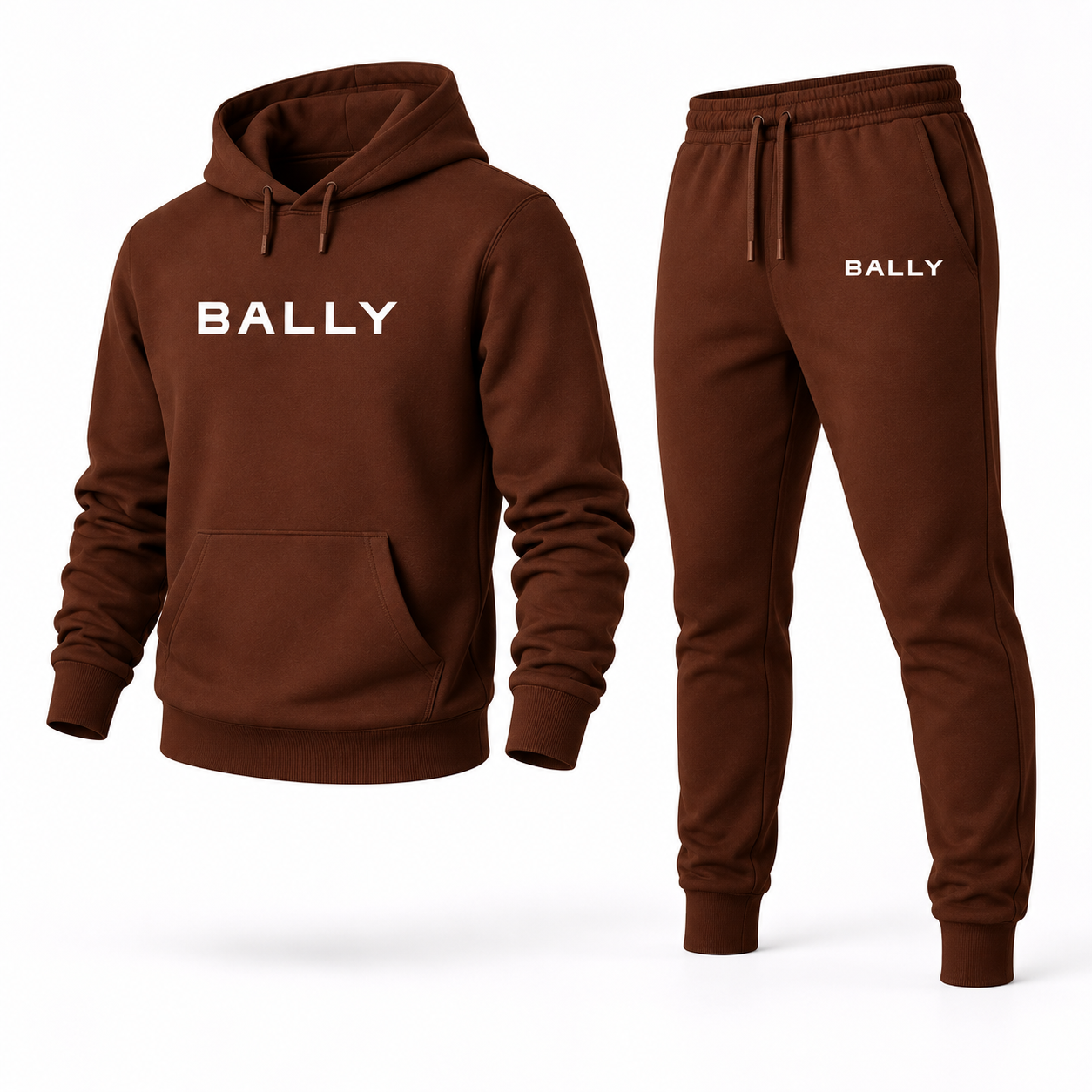 Men's Bally Hoodie Joggers Set - Brown - three-quarter