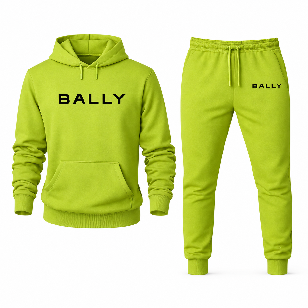 Men's Bally Hoodie Joggers Set - Lime Green - hero