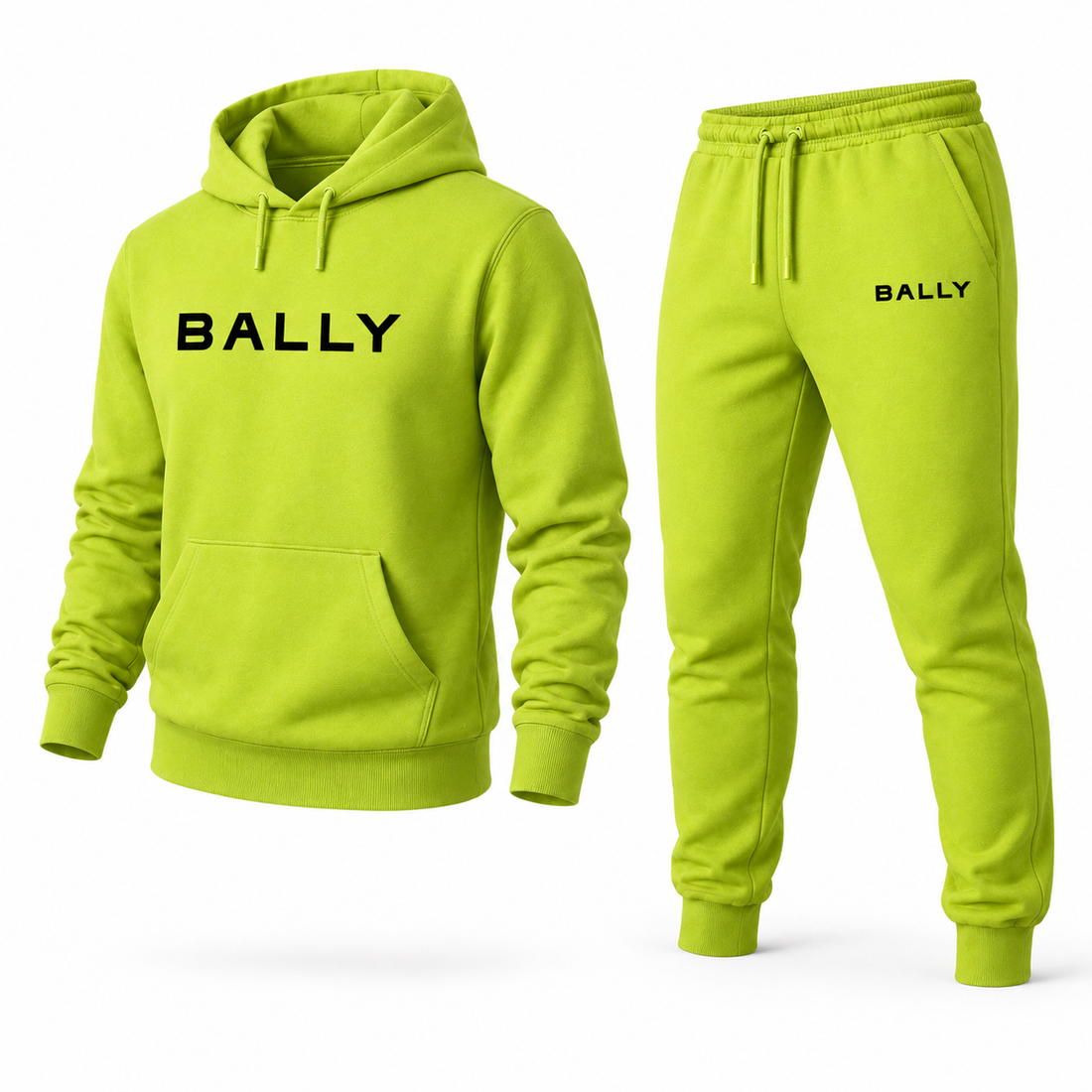 Men's Bally Hoodie Joggers Set - Lime Green - three-quarter