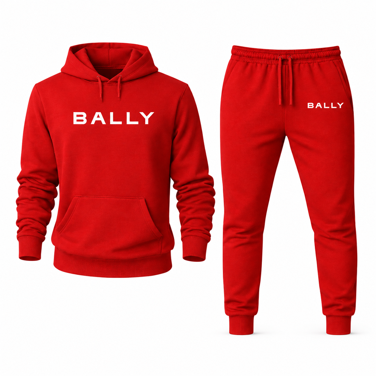 Men's Bally Hoodie Joggers Set - Red - hero