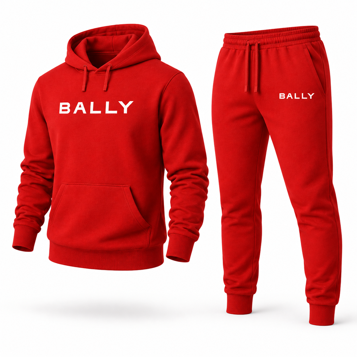 Men's Bally Hoodie Joggers Set - Red - three-quarter