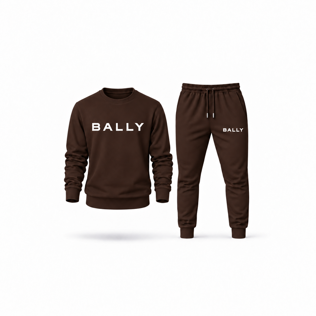 Men's Bally Sweatshirt Joggers Set | Color: Brown | Main