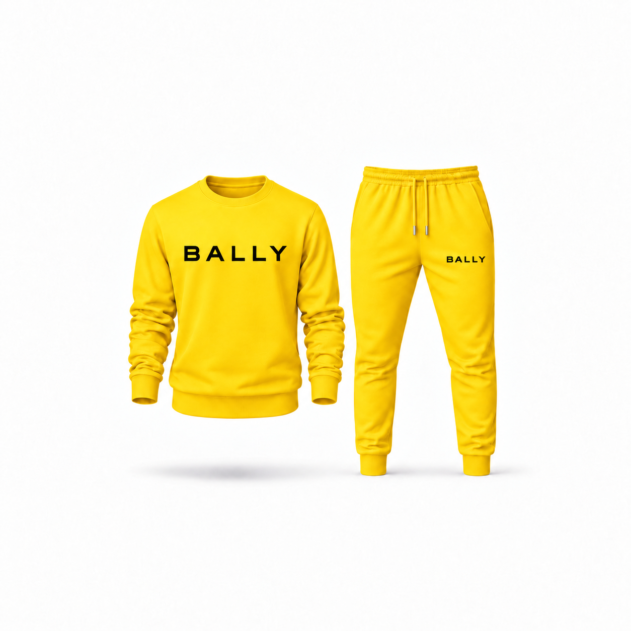 Men's Bally Sweatshirt Joggers Set | Color: Yellow | Main