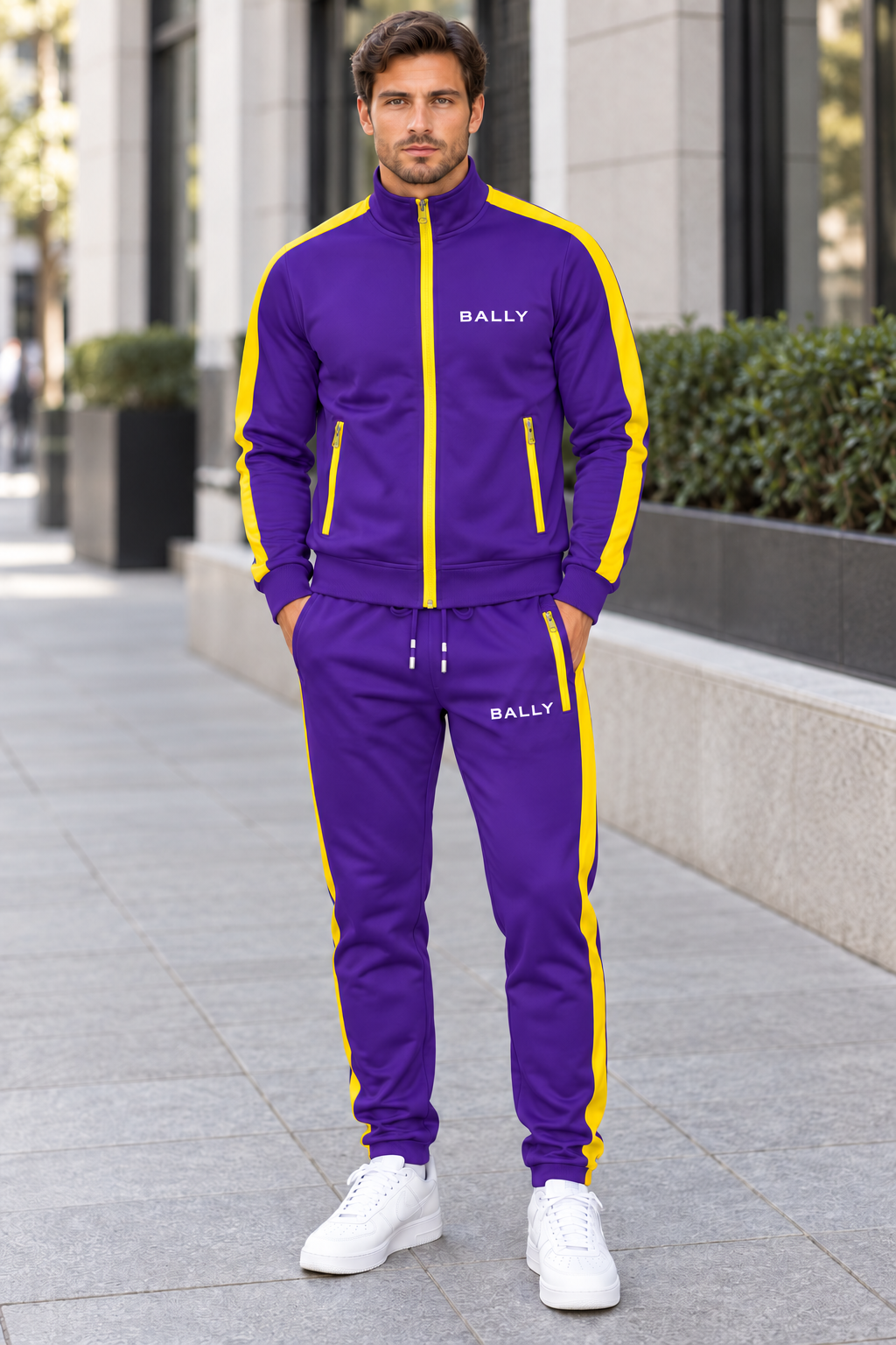 Men's Bally Dri-Fit TrackSuit | Color: Purple | Image 1