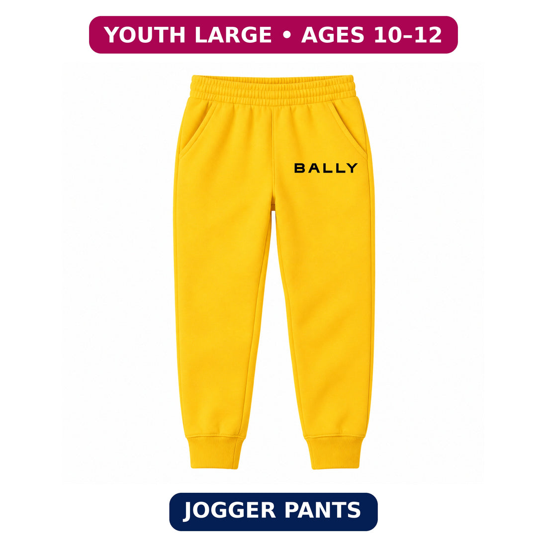 Bally Youth Jogger Sweatpants | Yellow | Youth Large, ages 10–12