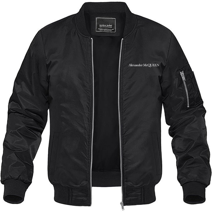 Men's Alexander McQueen Lightweight Bomber Jacket Windbreaker Softshell Varsity Jacket Coat