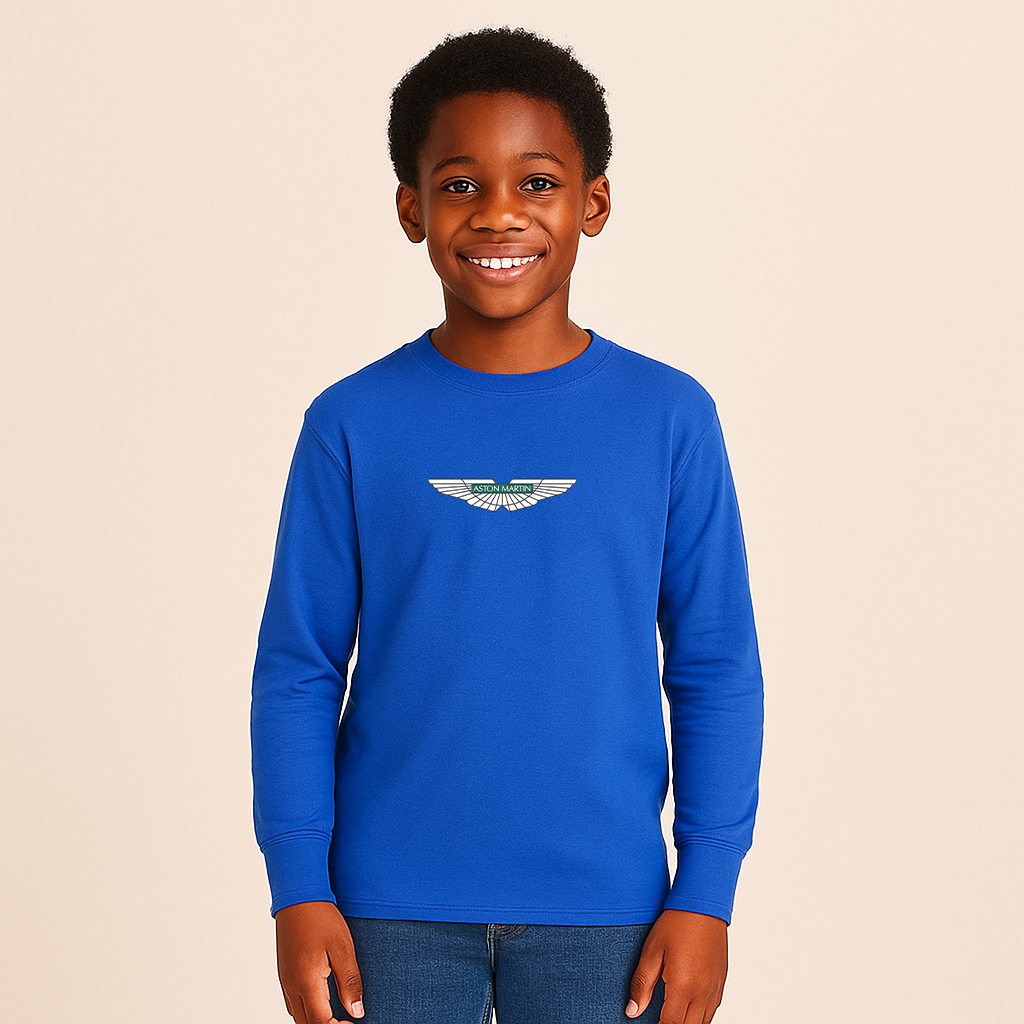 Youth Kids Aston Martin Car Long Sleeve T-Shirt