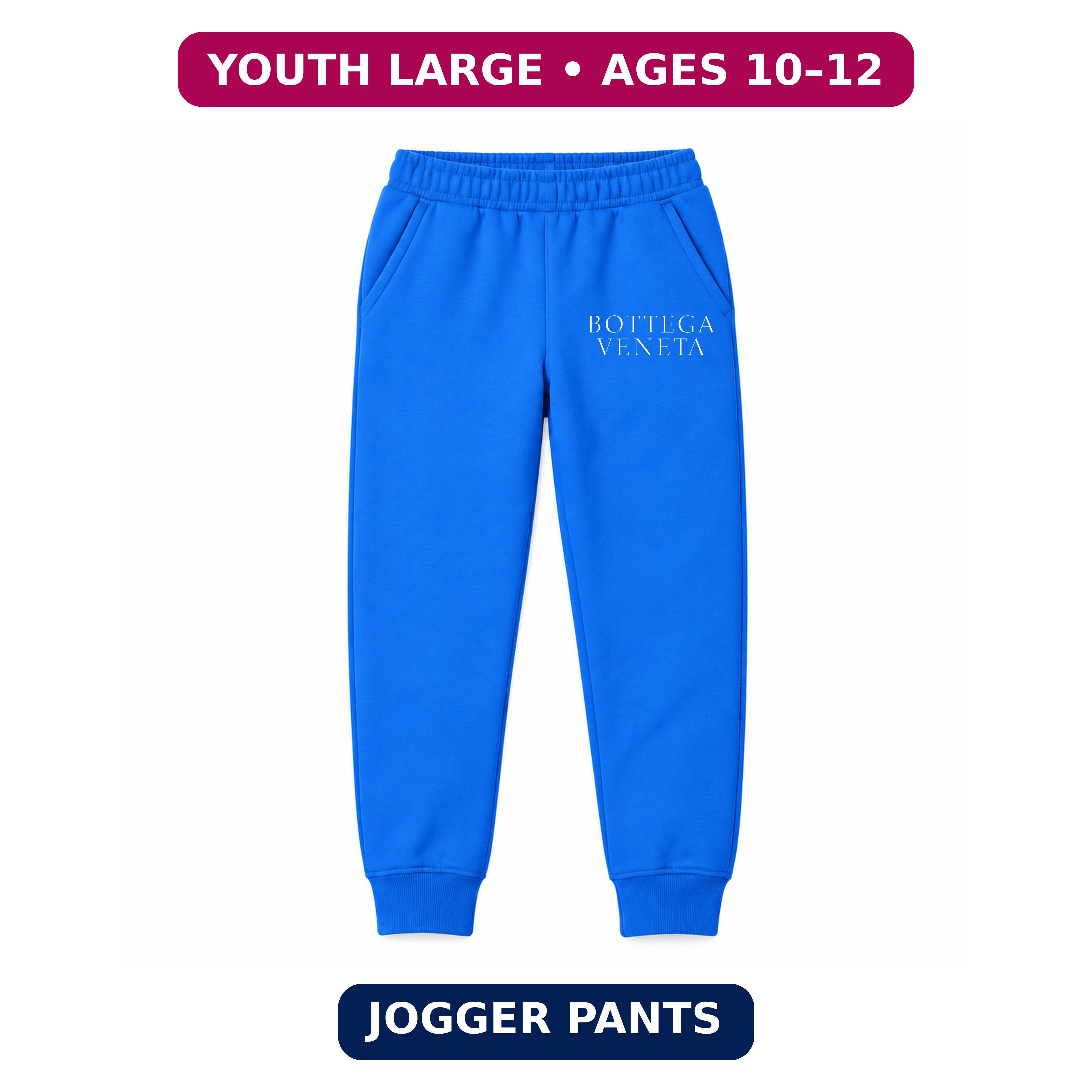 Bottega Veneta Youth Jogger Sweatpants | Blue | Youth Large, ages 10–12