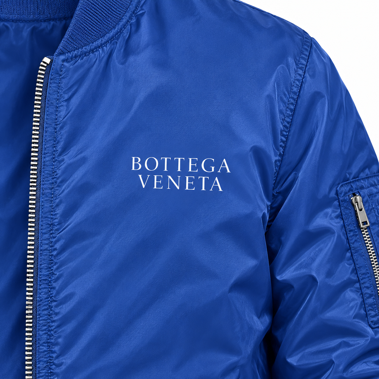 Men's Bottega Veneta Lightweight Bomber Jacket | Color: Royal Blue | Image 3