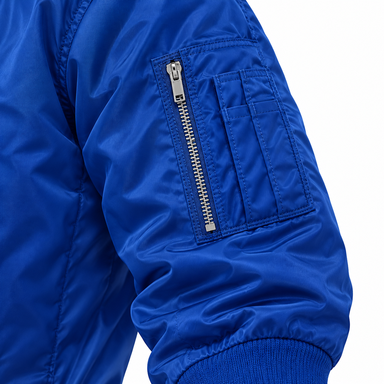 Men's Bottega Veneta Lightweight Bomber Jacket | Color: Royal Blue | Image 4