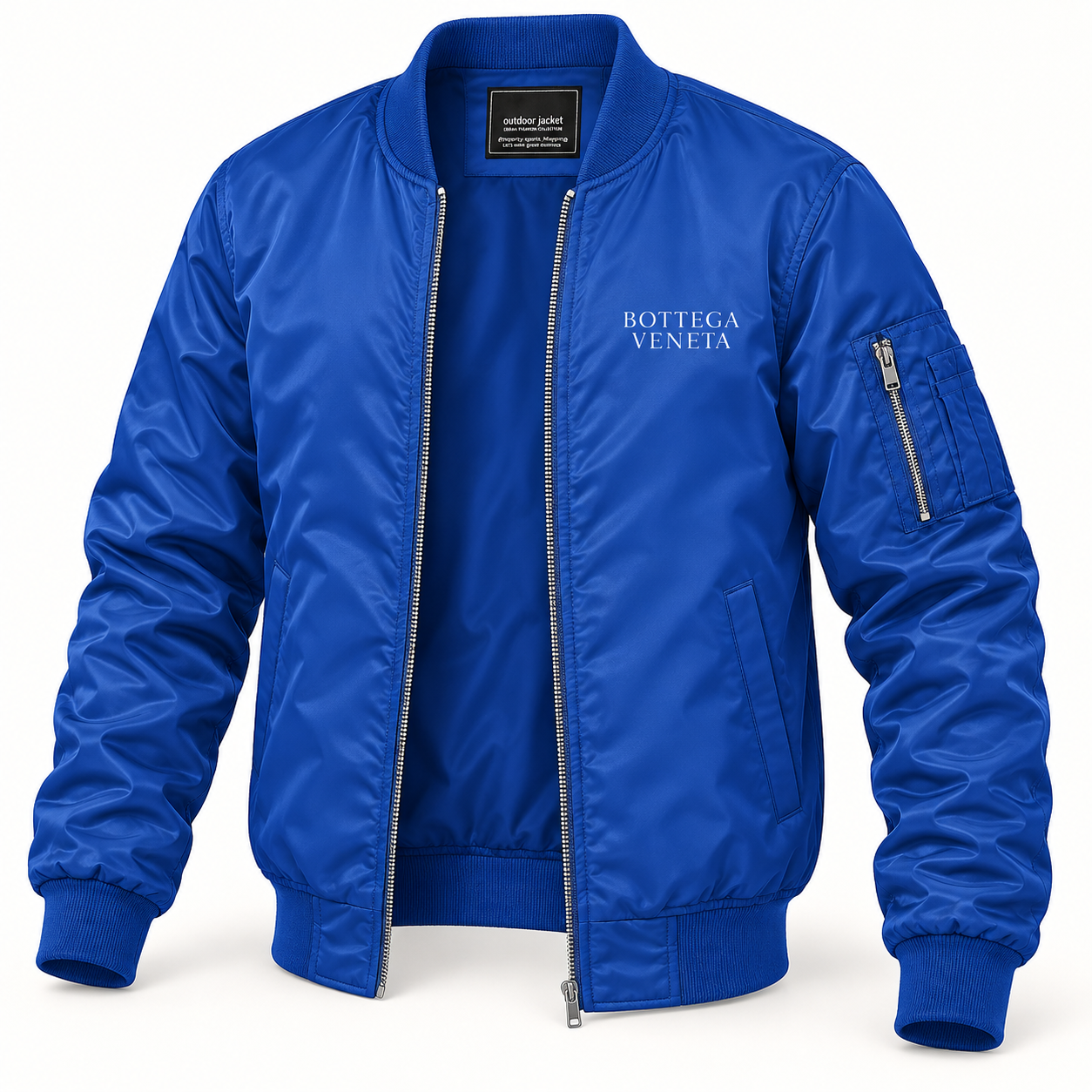 Men's Bottega Veneta Lightweight Bomber Jacket | Color: Royal Blue | Image 5