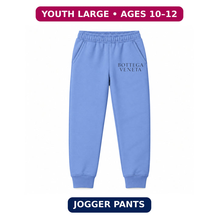 Bottega Veneta Youth Jogger Sweatpants | Carolina Blue | Youth Large, ages 10–12