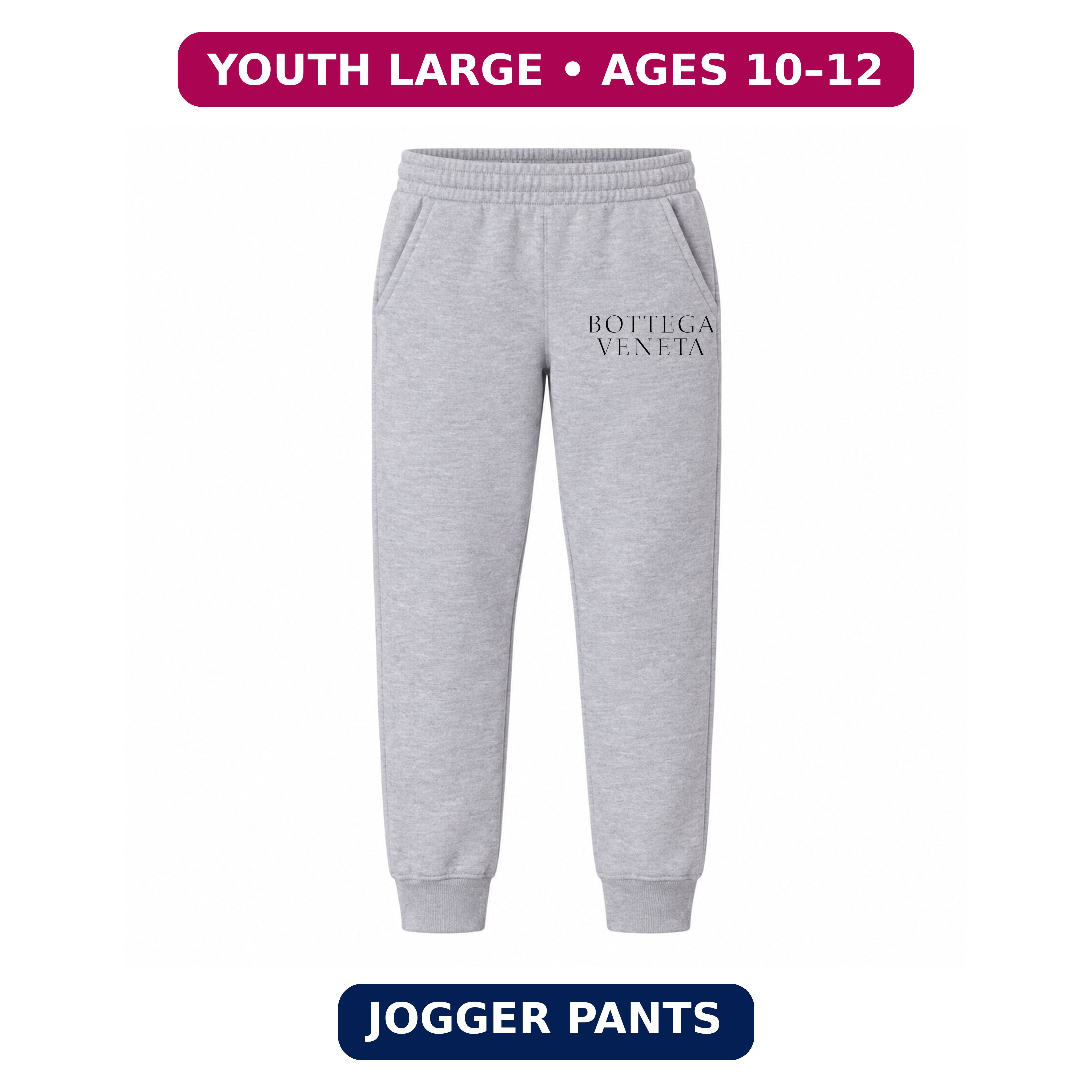Bottega Veneta Youth Jogger Sweatpants | Grey | Youth Large, ages 10–12