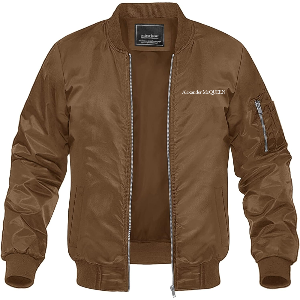 Men's Alexander McQueen Lightweight Bomber Jacket Windbreaker Softshell Varsity Jacket Coat