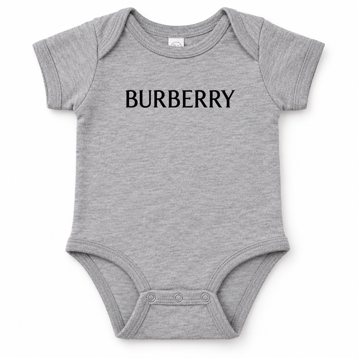 Burberry Baby Romper Onesie in Grey — detail view