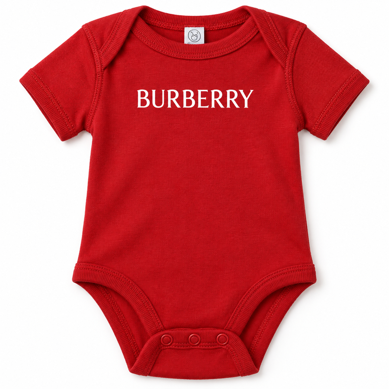 Burberry Baby Romper Onesie in Red — detail view