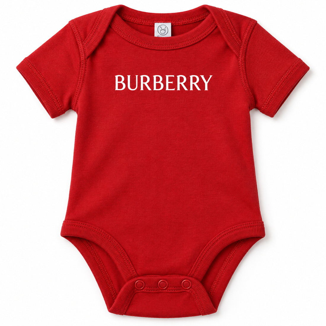Burberry Baby Romper Onesie in Red — detail view