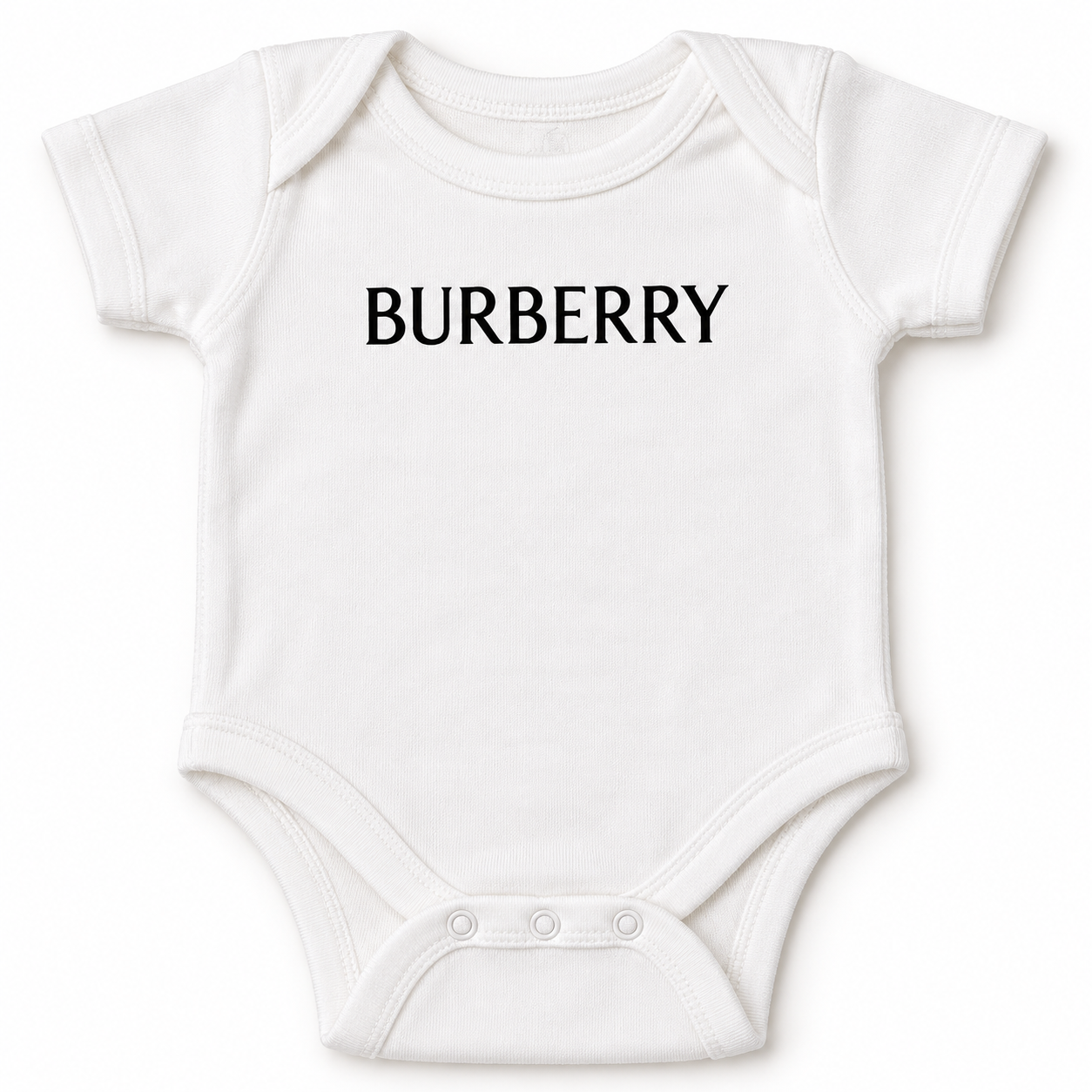 Burberry Baby Romper Onesie in White — detail view