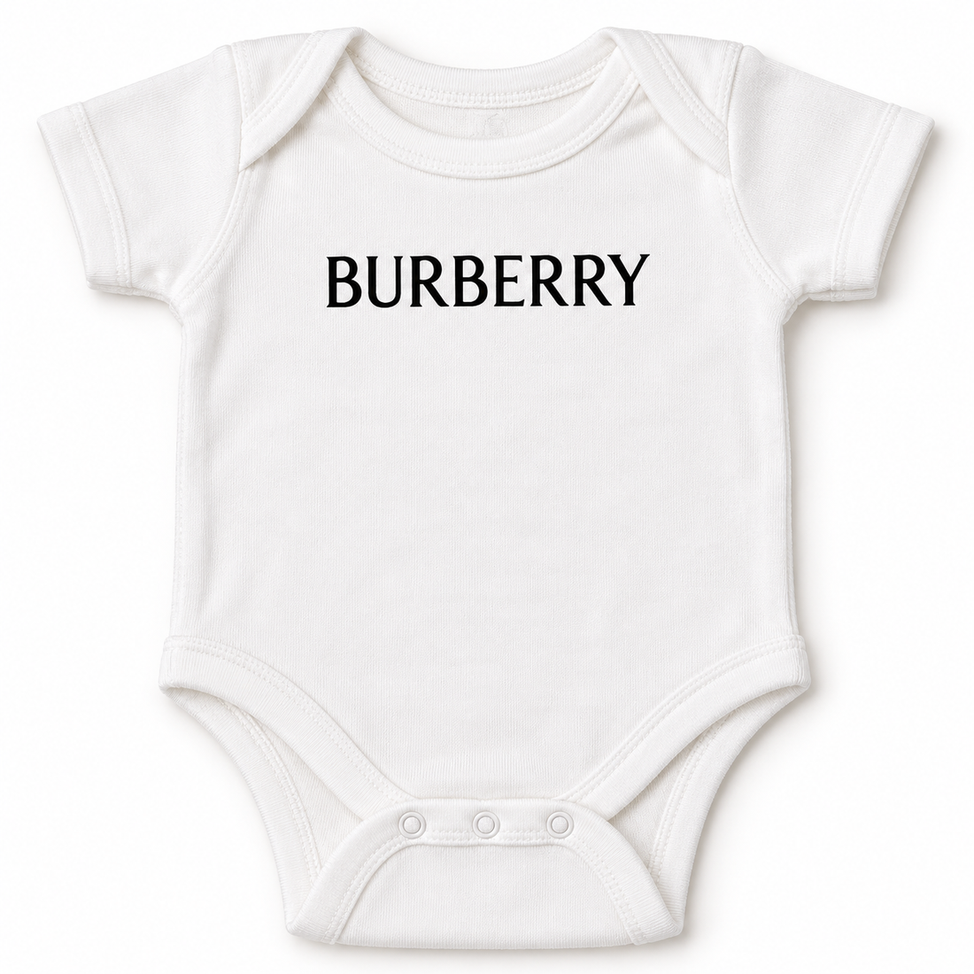 Burberry Baby Romper Onesie in White — detail view