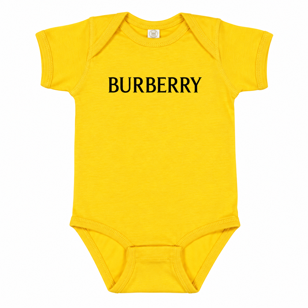 Burberry Baby Romper Onesie in Yellow — hero view