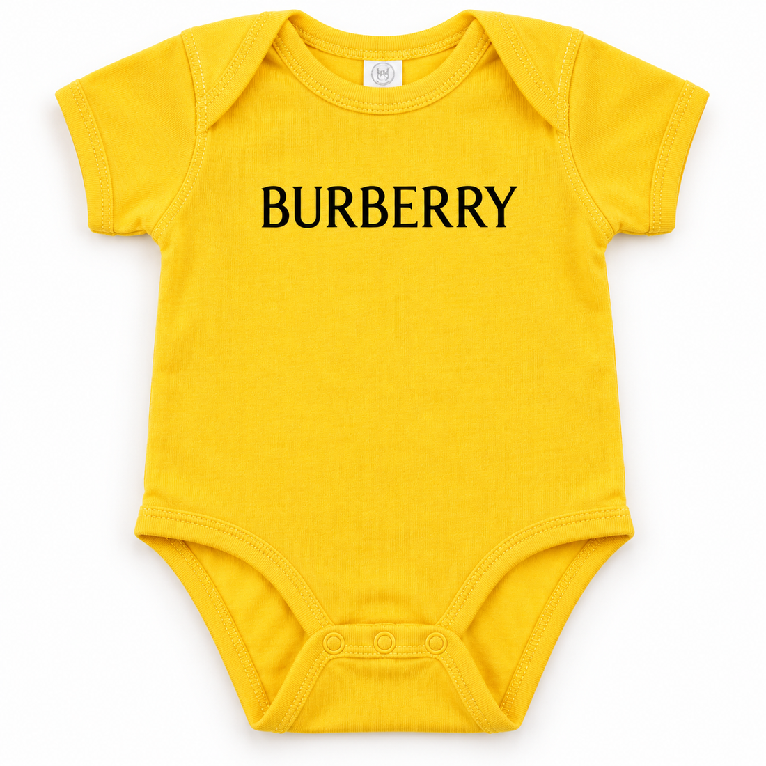 Burberry Baby Romper Onesie in Yellow — detail view