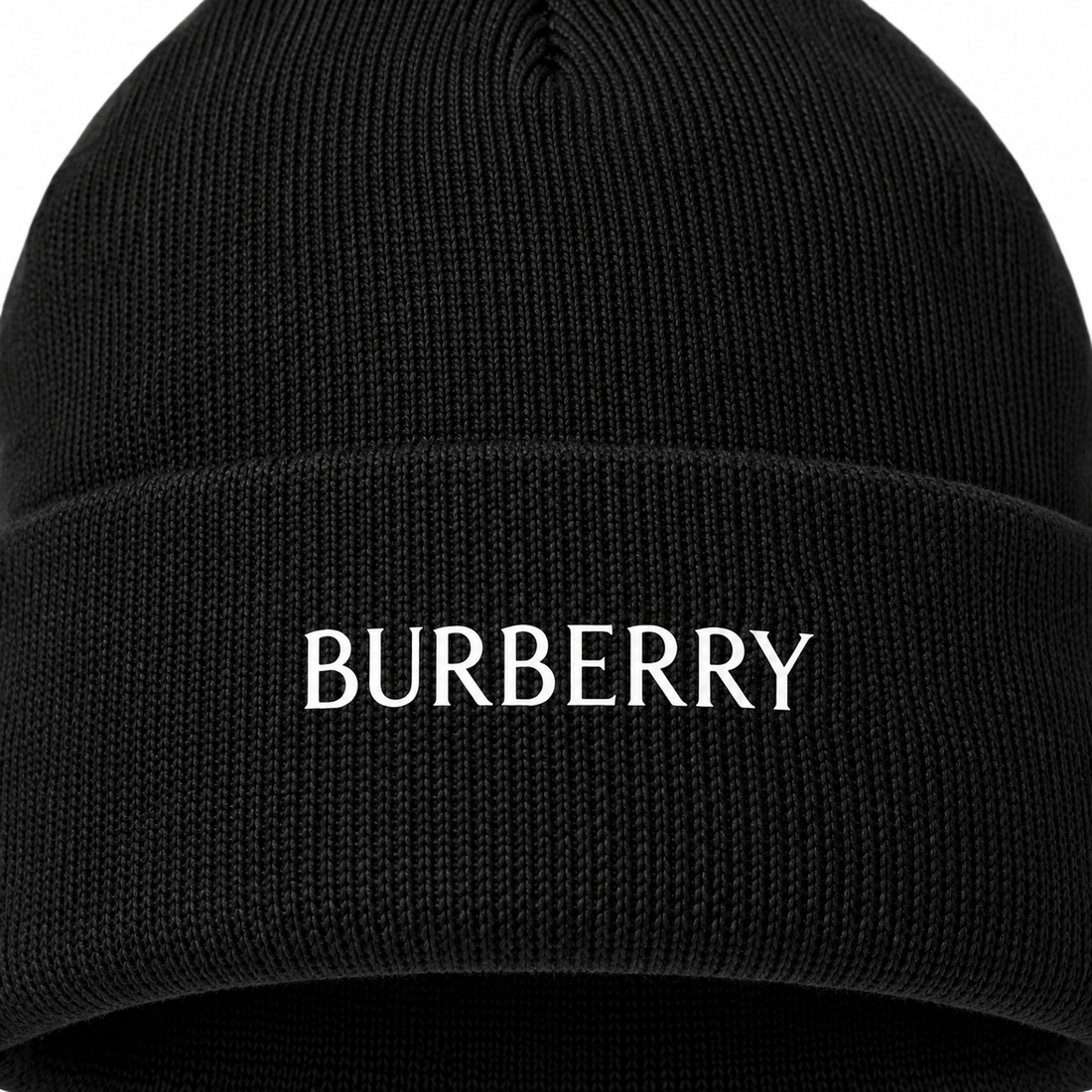 Burberry beanie in Black, print detail