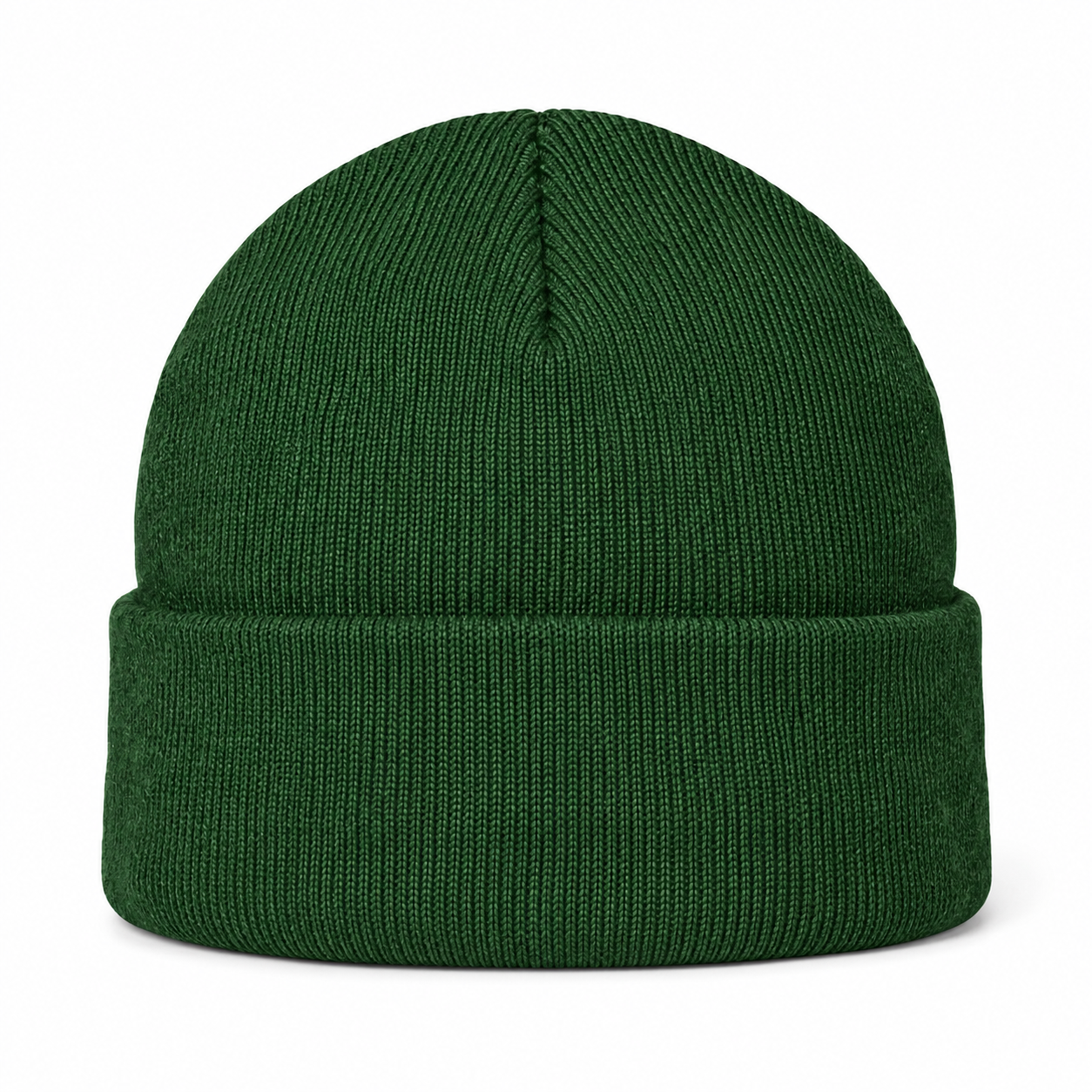 Burberry beanie in Forest Green, rear view