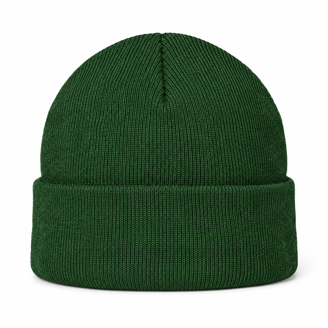 Burberry beanie in Forest Green, rear view