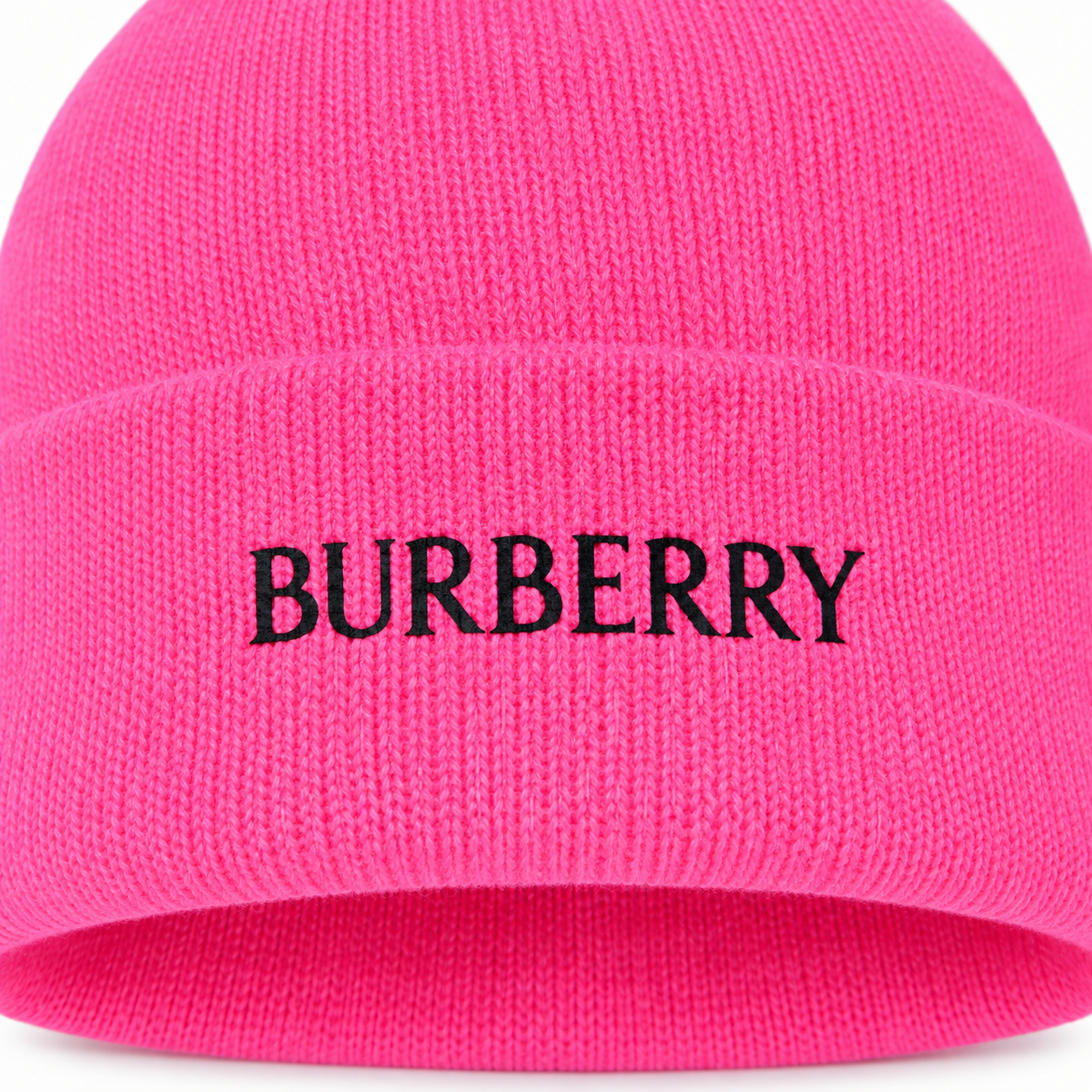 Burberry beanie in Pink, print detail