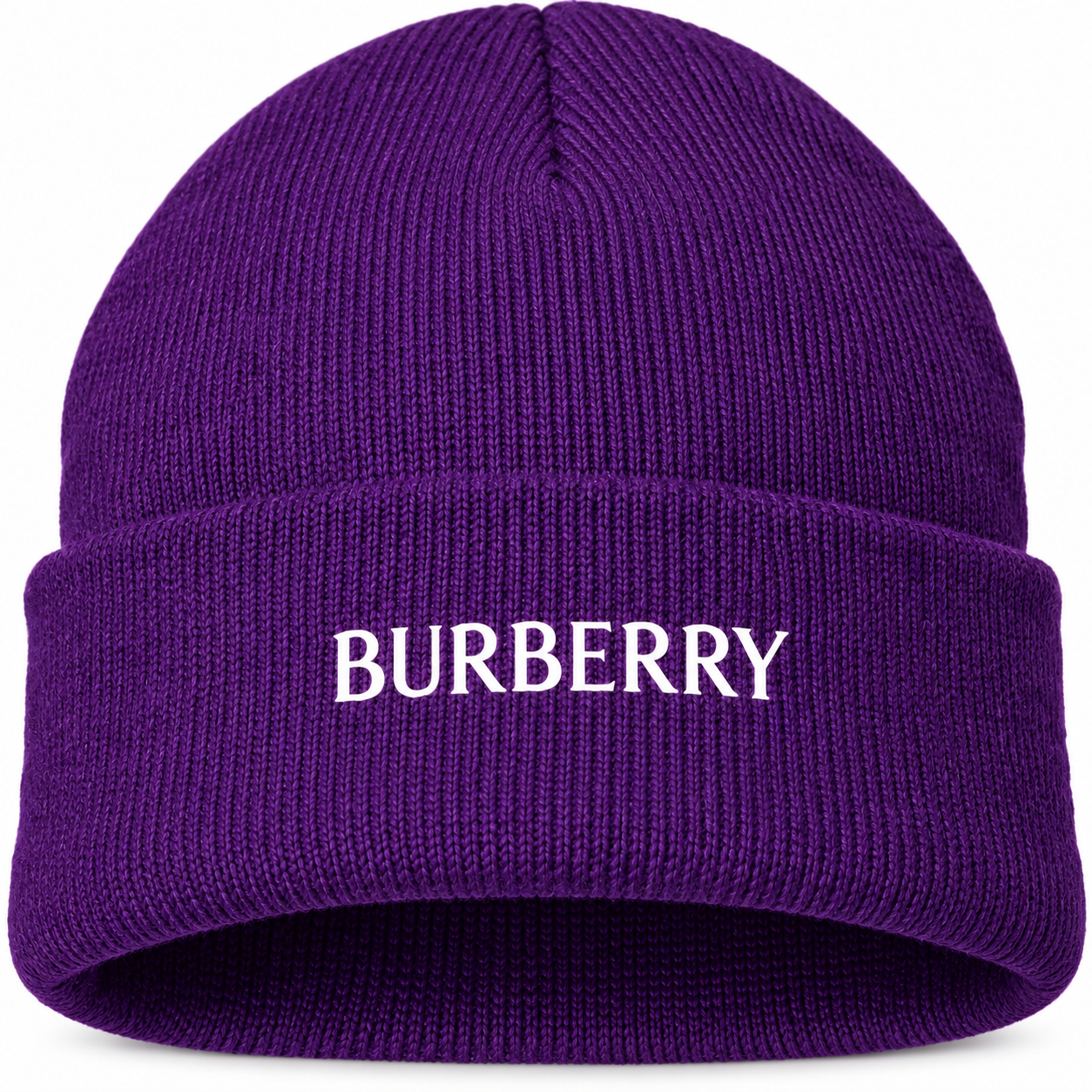 Burberry beanie in Purple, print detail