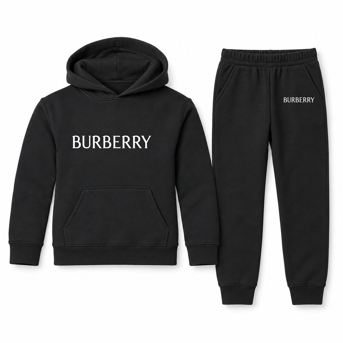 Burberry Youth Hoodie Jogger Set | Black | Youth Large, ages 10–12
