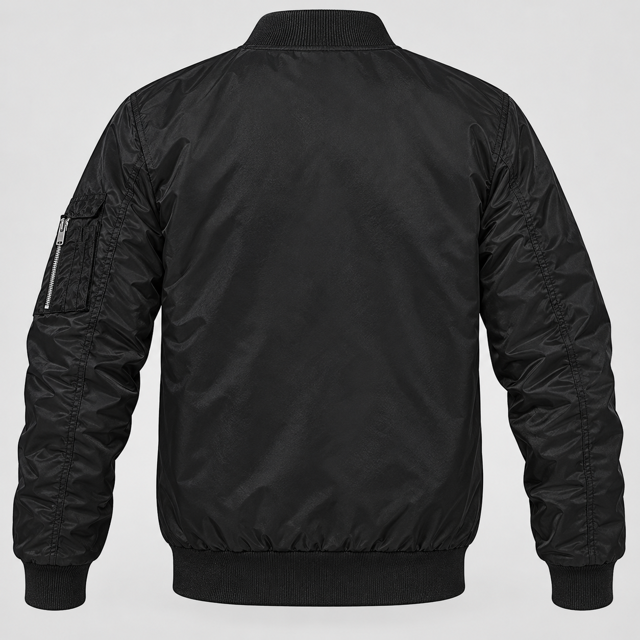 Men's Burberry Lightweight Bomber Jacket Windbreaker Softshell Varsity Jacket Coat | Color: Black | Image 4