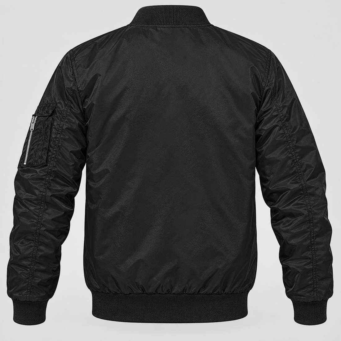 Men's Burberry Lightweight Bomber Jacket Windbreaker Softshell Varsity Jacket Coat | Color: Black | Image 4
