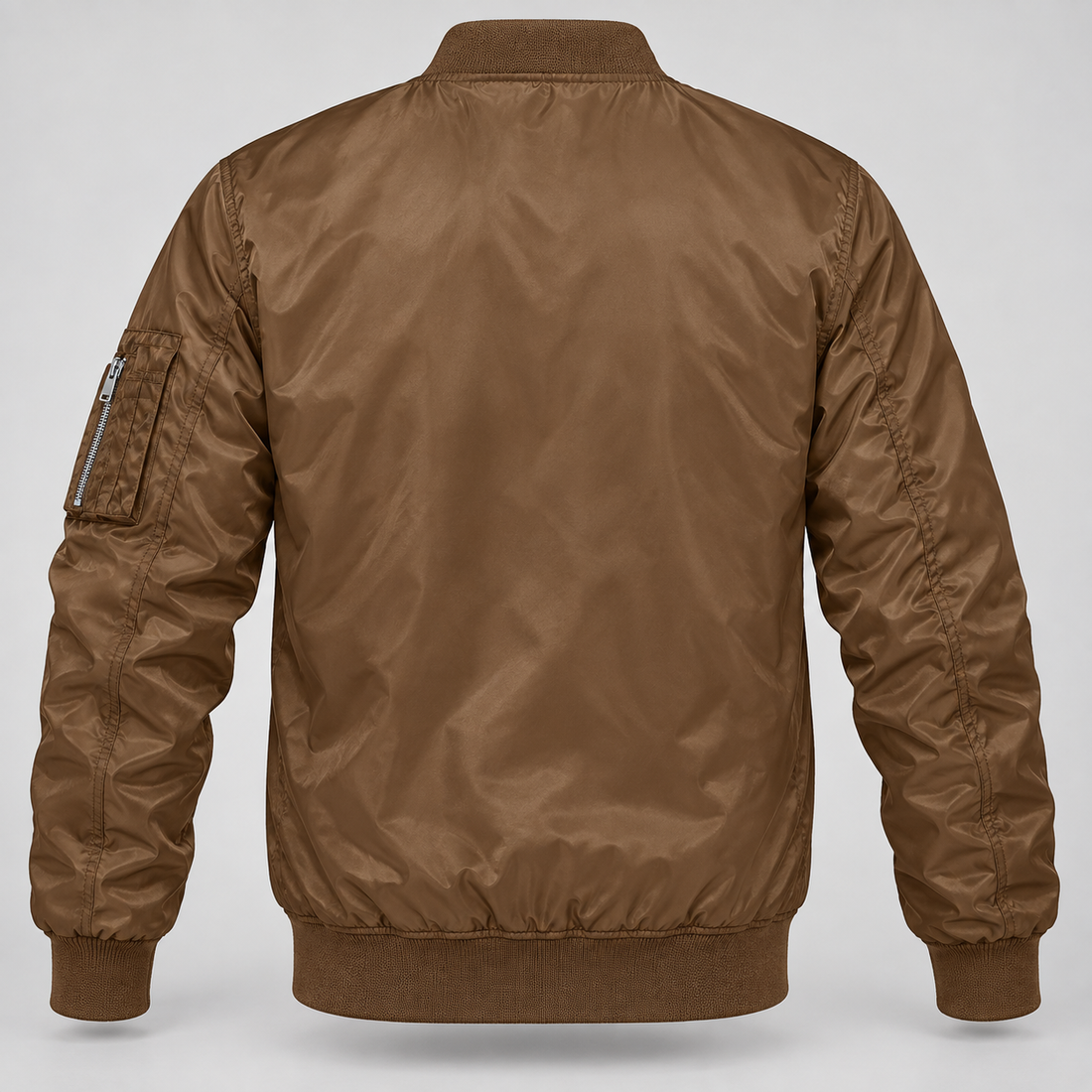 Men's Burberry Lightweight Bomber Jacket Windbreaker Softshell Varsity Jacket Coat | Color: Brown | Image 4